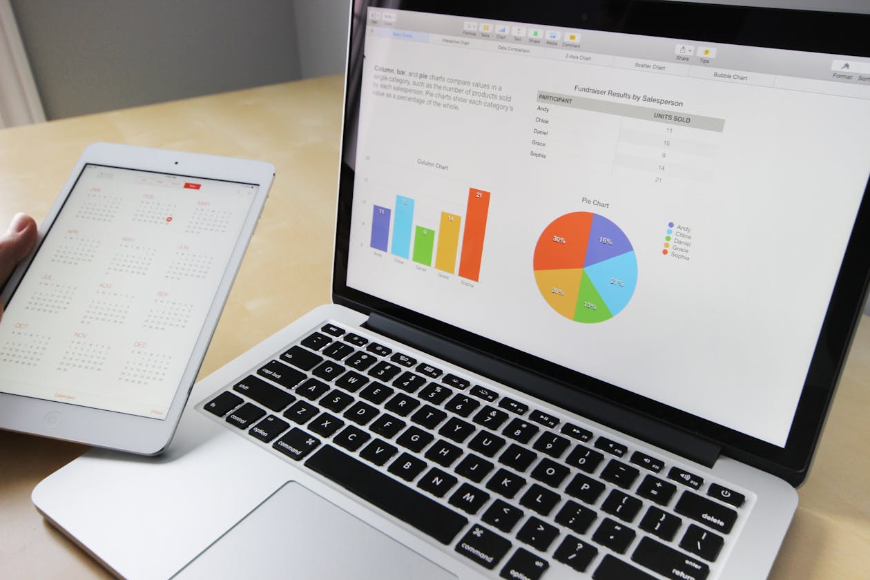 Website vs web application comparison on laptop